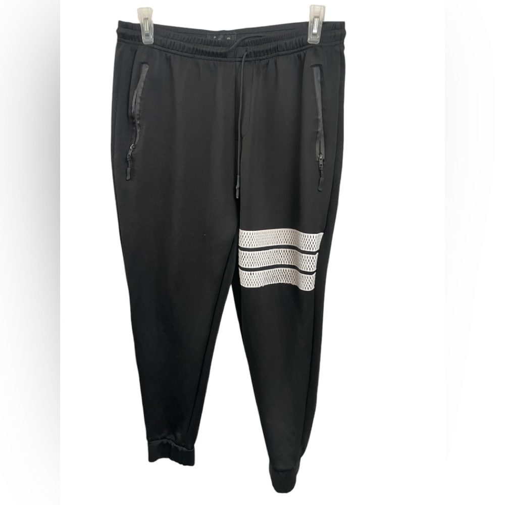 Public Rec Record  Standard Fit Joggers Pants White Stripe Sz(XL)